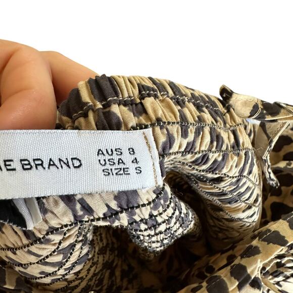 FAITHFULL THE BRAND Tan Leopard Animal Print Midi Dress Women's Size Small - Picture 9 of 10